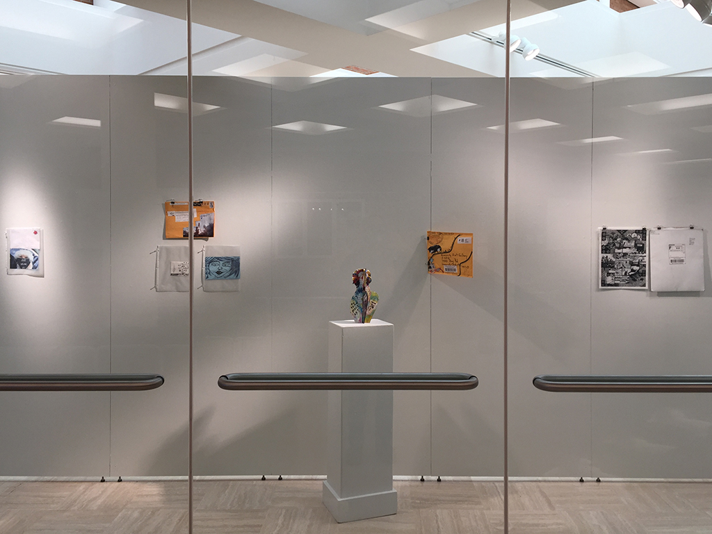 front exhibition wall with work from Kihata, Boyers, Pack, and King